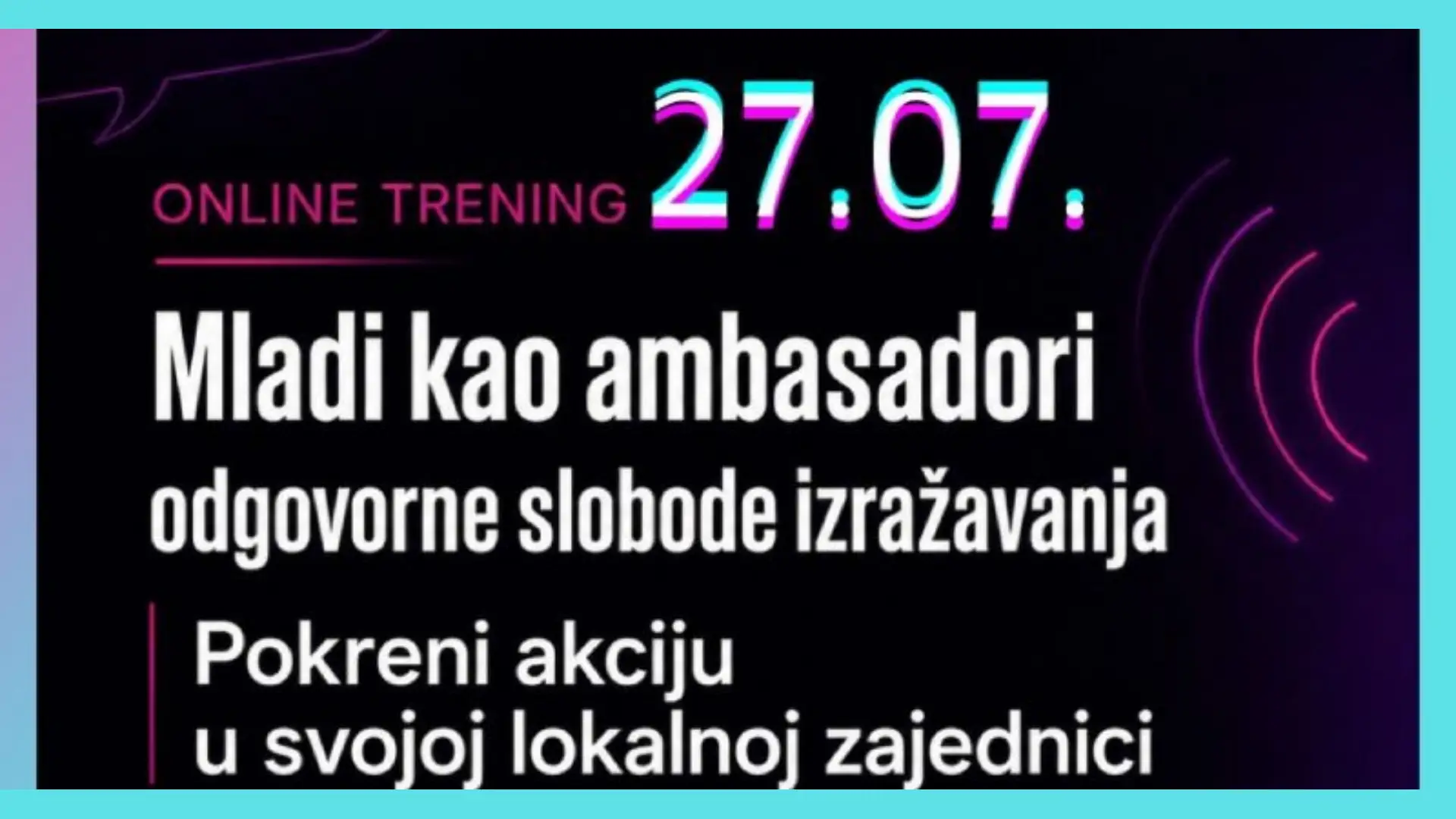 Online trening „Mladi kao ambasadori odgovorne slobode izražavanja“